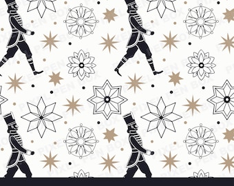 Seamless Christmas pattern svg, Nutcracker, wrapping paper, Printable download, Nutcracker pattern svg, png, download, Cut files