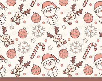 Seamless Christmas pattern svg, Kids wrapping paper, Gift wrap, cartoon pattern svg, png, download, Cut files, Christmas kids paper