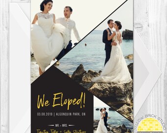 elope announcement - photo collage - diy printable file by YellowBrickStudio