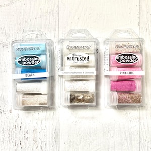 Stampendous Beach Embossing, Pink Embossing or White Encrusted kits, sets of 5, scrapbooking, card making, paper crafting, mixed media