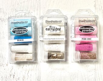 Stampendous Beach Embossing, Pink Embossing or White Encrusted kits, sets of 5, scrapbooking, card making, paper crafting, mixed media