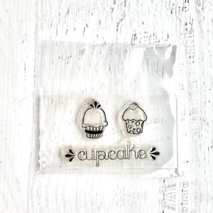 Unbranded Cupcakes Stempelset, 3 Stück, sanft gebrauchte, transparente Stempel mit Acrylblock, für Papier basteln, Scrapbooking, Art Journaling, Kartenbasteln