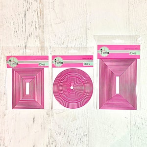 Pink & Main Layered Rectangles A2, Layered Circles or Layered Rectangles A7 Die Sets, Circles or Rectangles, paper crafting, card making