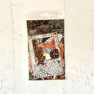 Graphic 45 Well Groomed, Ephemera Assortment, scrapbook embellishment, 54 pcs., mini albums, card making, planner, paper crafting, journals
