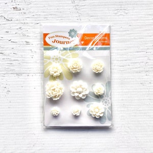 Spellbinders, Decor Blooms, 9 stuks, ivoor, scrapbooking, pakket van 9 minibloemen, kaarten maken, art journaling, naaien, mixed mediakunst