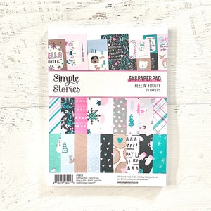 Feelin' Frosty 6X8" Paper Pad, Simple Stories, 24 dbl-sided pg, scrapbooking, paper crafting, card making, holiday, planner, journal, winter