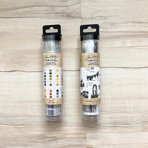 Tim Holtz Ideeologie Collagen Papier, Palette oder Fotografie, 6 "x 6 yd Rolle, Mischtechnik, Kunst Journal, Kartenherstellung, Scrapbook, Papierhandwerk