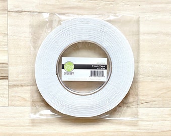 Spellbinders White Foam Tape, 3/8 X 1/16" X 4 yd,, double-sided scrapbooking, paper crafting, art journaling, card making, shaker cards