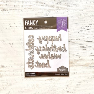 Hero Arts Celebrate Words Fancy Dies, 5 Stück / Packung, für Kartenherstellung, Scrapbooking, Mixed Media oder Art Journaling, alles Gute zum Geburtstag feiern