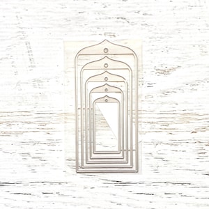 Unbranded Mini Tags aus Metall, 5 Stück, 12 x 6 cm (nicht auseinander geschnitten), rechteckig mit Loch, geeignet für Kartenherstellung, Scrapbooking, Papierbasteln, Mixed Media