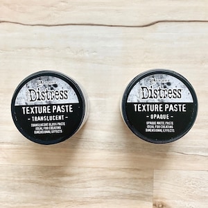 Tim Holtz Distress Texture Paste Translucent or  Opaque, 3 oz jar, for paper crafting, mixed media, scrapbook, art journaling, card making