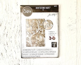 Tim Holtz/Sizzix 3D, texture fades, Elegant, #664172 for card making, art journaling, paper crafting, mixed media, embossing folders
