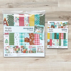 Kit ou bloc-notes 6 x 8 Simple Stories Snow Pine Lodge, scrapbooking, fabrication de cartes, lettres de poche, créations en papier, Noël/fêtes
