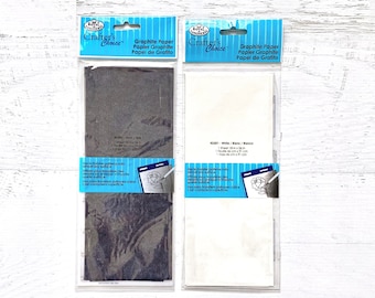 Royal & Langnickel 18x36" Graphite Paper, Gray or White, transfer paper, for paper, glass, wood, china or metal. Trace dies, stamped images