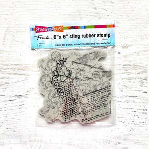 Stampendous 再配置可能なクリングスタンプ、グランジコラージュ、Fran Seiford、6 インチ、スタンピング、カード作成、スクラップブッキング、ペーパークラフト、アートジャーナリング