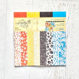 Graphic 45 Well Groomed Collection-Patterns & Solids Pad, 2 sheets each-8 designs, double-sided, scrapbooking, paper crafting, card making