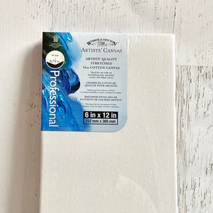 Lienzo de algodón blanco estirado Winsor & Newton, 6 x 12, óleo, acrílico, scrapbooking, art journaling, técnica mixta, pintura, decoración del hogar, arte mural