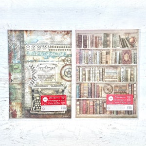 Stamperia Lady Vagabond Bücher oder Schreibmaschine für Decoupage, A4, 3 Bögen/Pkg, Scrapbooking, Kartenherstellung, Papierherstellung, Mixed Media, Steampunk