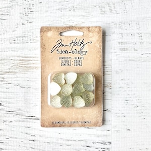 Tim Holtz, Ideaology, Gumdrops-Hearts embellishment, paper crafting, altered art assemblage, vignette/diorama, mixed media, journal, sugar