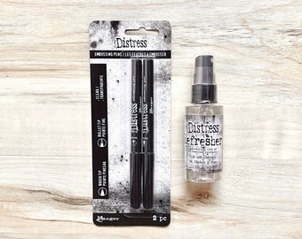 Tim Holtz Distress Embossing Pen set or Refresher, embossing powder application, ink pad restore, paper crafting, stamping, card making