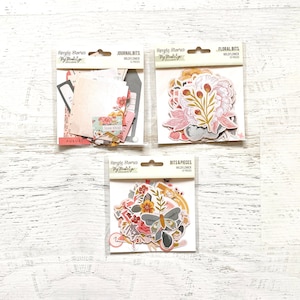 Simple Stories Wildflower Floral Bits (42 piezas) o Bits & Pieces (56 piezas) o Journal Bits (51 piezas), planificador, fabricación de tarjetas, manualidades con papel