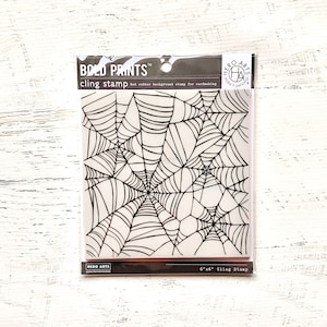 Hero Arts repositionable Cling Stamp, Spider Web Bold Prints, 6x6&quot;, Halloween stamping, card making, scrapbooking, paper crafting, treat bag