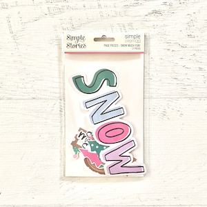 Eenvoudige verhalen Sneeuw Veel plezier! Feelin' Frosty Page Pieces, planner, papier knutselen, kaarten maken, scrapbooking, art journaling, groot element