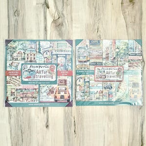 Colección Art of Traveling de Stamperia, 12 x 12 pulgadas, 22 páginas de una sola cara o 10 páginas de doble cara, para scrapbooking, fabricación de tarjetas, manualidades con papel, diario