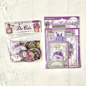 Troqueles de cartón Provence de Stamperia (40 piezas) o colección de tarjetas (13 piezas), morado/lavanda, fabricación de tarjetas, manualidades con papel, scrapbooking