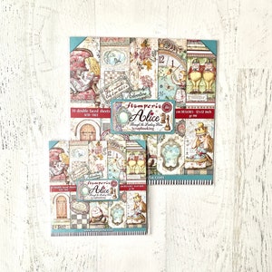 Colección de papel de Stamperia Alicia a través del espejo, 30 x 30 cm o 20 x 20 cm, 10 hojas de doble cara por paquete, para scrapbooking, fabricación de tarjetas, manualidades con papel