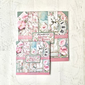 Colección de papeles House of Roses de Stamperia, 12 x 12" o 8 x 8", paquete de 10 hojas de doble cara, para scrapbooking, fabricación de tarjetas, manualidades con papel, jardinería