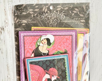 Graphic 45 Fashion Forward Journaling/Ephemera Cards, scrapbook embellishment, 32 pcs., mini albums, card making, planner, paper crafting