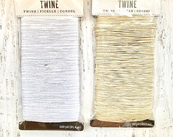 Darice Baker's Twine, White (100 yd) or Bamboo (50 yd),  cord/embellishment, scrapbooking, paper crafting, card making, mixed media, gift