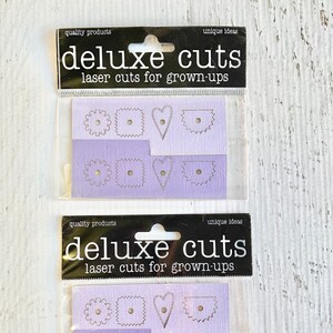 Deluxe Cuts, troqueles cortados con láser, incluye 2 paquetes de 18 piezas, en violeta violeta lavanda, efímera, scrapbooking, manualidades con papel, fabricación de tarjetas