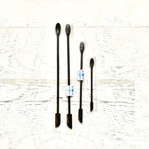 Mo Silicon Mini Spatula Set, 4 pc, Black, for paint mixing, paste, wet art material application, paper crafting, mixed media, art journaling