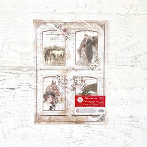 Stamperia Romantische Pferde 4 Rahmen Reispapier, Decoupage, A4, 3 Bögen/Pkg, Scrapbooking, Kartenherstellung, PaperCrafting, Ranch, Heimdeko