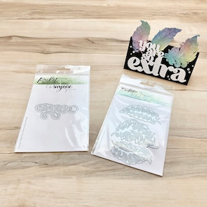 Picket Fence Studios Überraschung oder mehr Fantasie Federn Dies, dünnes Metall, 1 / Bestellung, Papierherstellung, Kartenherstellung, Art Journaling, Scrapbooking