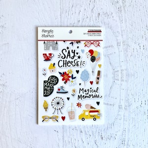 Simple Stories Say Cheese Main Street stickerboek (669 stuks), 12 vellen, planner, kaarten maken, papier knutselen, art journaling, scrapbooking