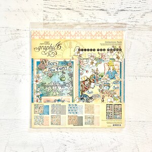Colección Alice's Tea Party, papel de 12 x 12 pulgadas, 2 hojas de cada uno de los 8 diseños, doble cara, scrapbooking, manualidades con papel, fabricación de tarjetas, diario