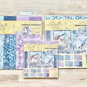 Graphic 45 Make A Splash 12x12 or 8x8 Collection Pk, 12x12 Patterns/Solids Kit, scrapbooking, card making, paper crafting, mermaid, beach