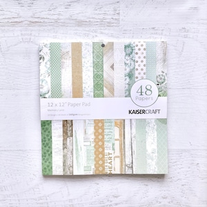 KaiserCraft Memory Lane Papierblock, 30x30,5 cm, 48 Seiten, 2 Stück/24 Designs, 160g/m² einseitig, für Scrapbooking, Kartenbasteln