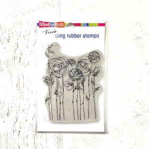 Sello adhesivo Stampendous, Campo de ranúnculos, Fran Seiford, estampación, fabricación de tarjetas, scrapbooking, manualidades con papel, art journaling, campo de flores