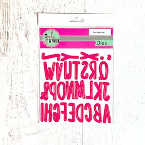 Pink & Main Thin Alphas stansset, 29 stansvormen, papier knutselen, kaarten maken, scrapbooking, 1 3/8 inch hoog, mixed media, art journaling