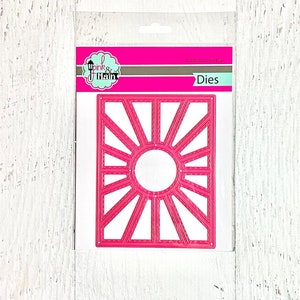 Pink & Main Sunburst Cover Die Set, A2-formaat, papier knutselen, kaarten maken, scrapbooking, mixed media, rijzende zon, zomer, lente, lucht