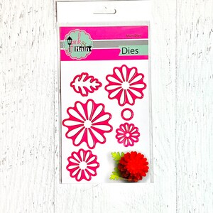 Pink & Main Mum Die Set, gestanste bloemen voor papier knutselen, kaarten maken, scrapbooking, mixed media, bloemen, blad, art journaling, bewerkt