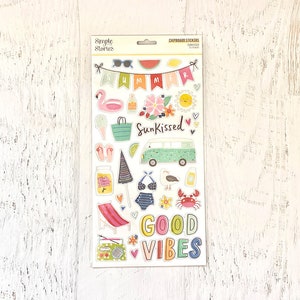 Pegatinas de cartón con efecto besado por el sol (35 unidades) de Simple Stories, para scrapbooking, tarjetas y diarios artísticos.