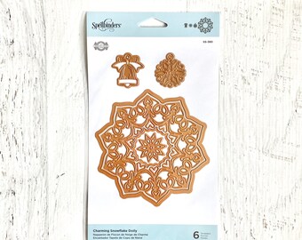 paper crafting cut and emboss holiday scrapbooking card making 1 per pkg Spellbinders Shapeabilities Swirly Doily die snowflake