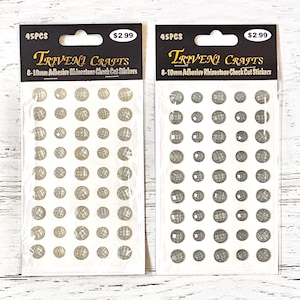 Triveni Crafts 8-10 mm 粘着ラインストーンチェックカットステッカー、シルバーまたはヘマタイト、カード作成、スクラップブッキング、ペーパークラフト、ミックスメディア