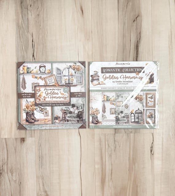 Stamperia Golden Harmony Collection, 8X8", 22 page single-side or 10 page dbl-side, scrapbooking, card making, paper crafting, journaling