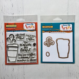 Dare 2B Artzy Perfect Blend stempel/stempelset, Warm My Heart, kaarten maken, papercrafting, scrapbooking, koffie, vriend, maandag, sentimenten